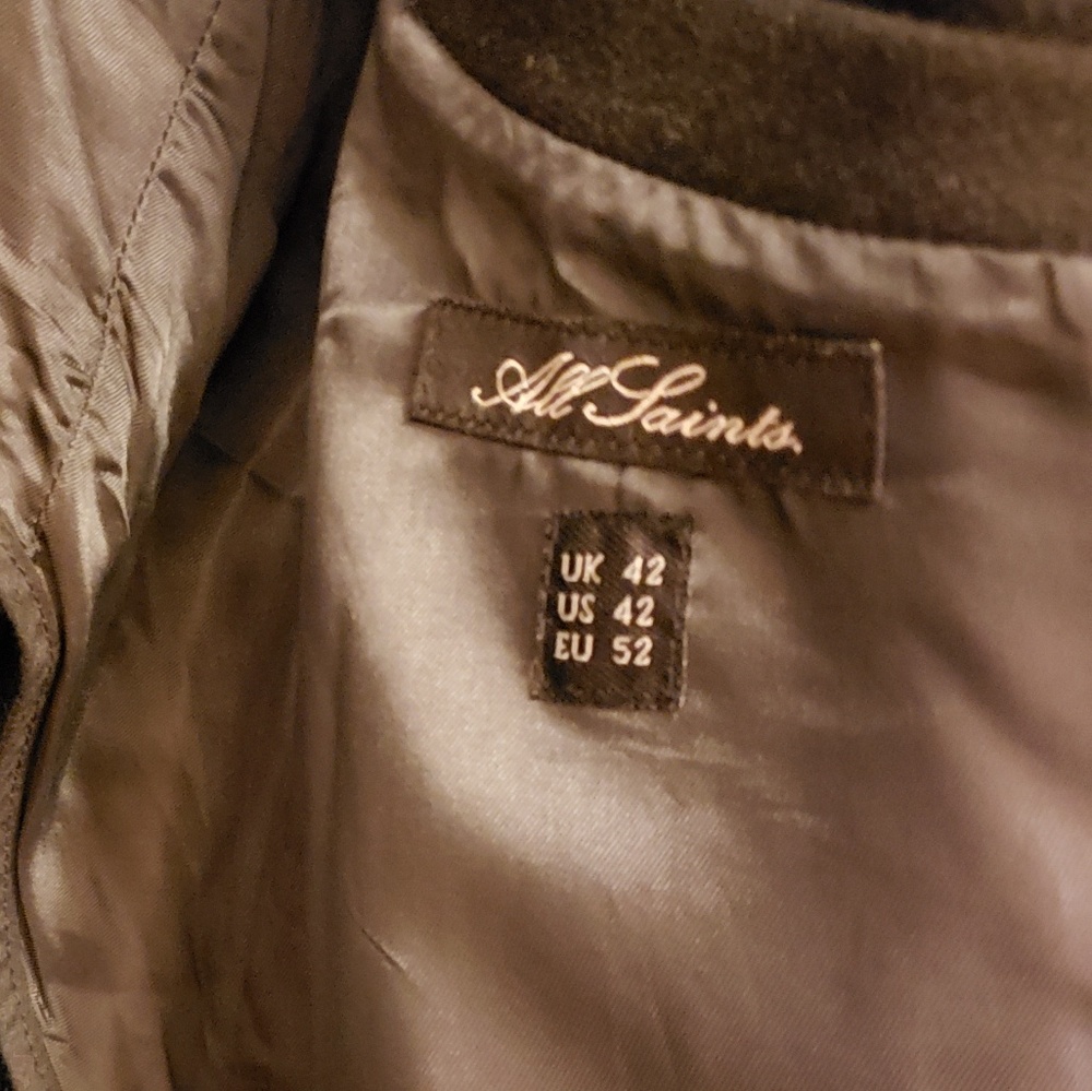 🎉All Saints Black Wool Button Coat Jacket🎉 - Picture 4 of 5